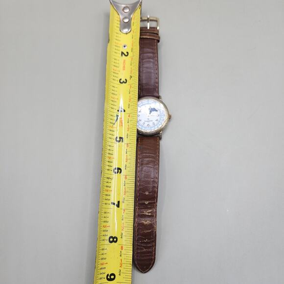 Jacques Edho Paris Quartz Watch Gold Hands Spiedel Moon phase - Picture 2 of 10